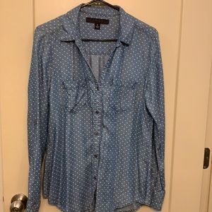 Denim polka dot shirt
